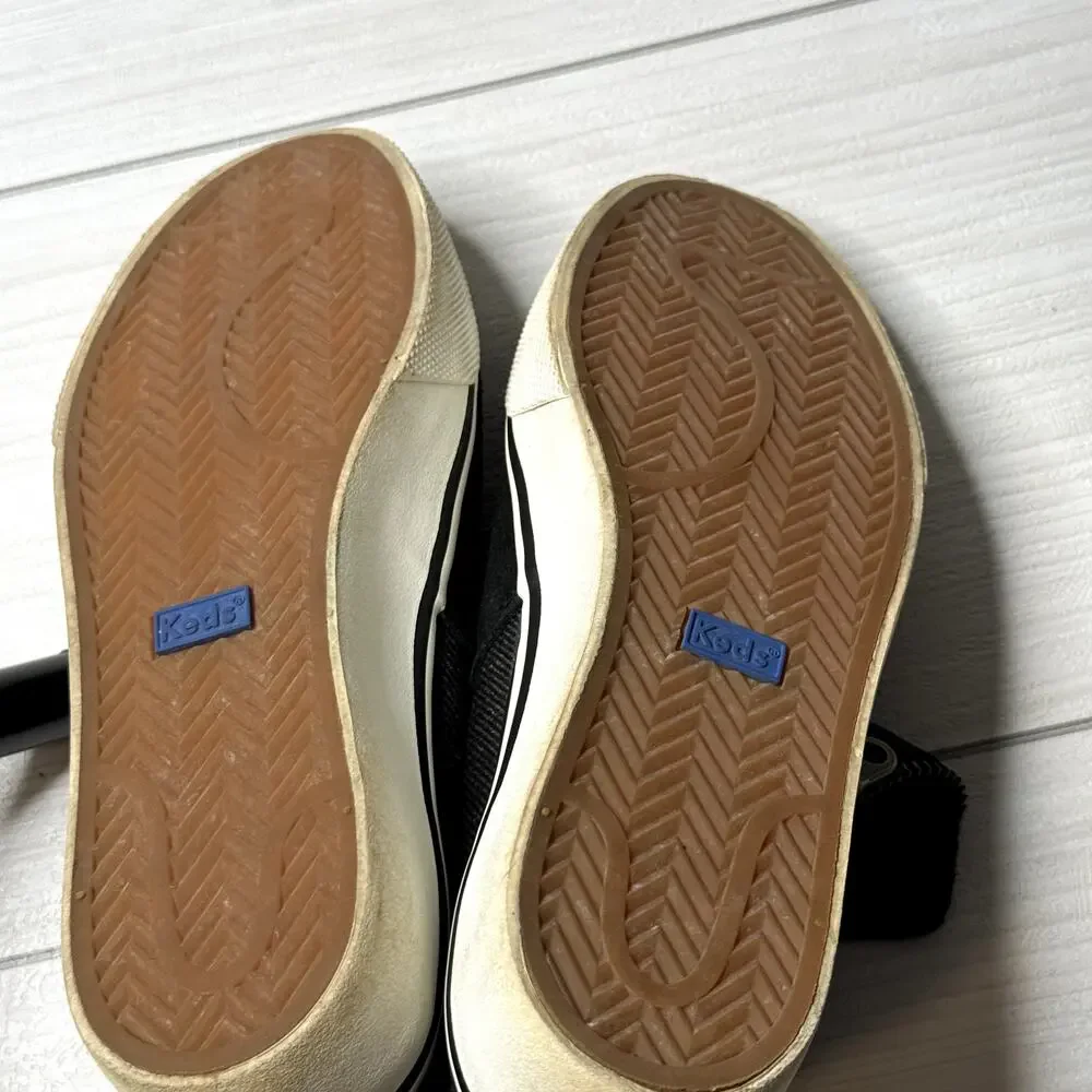 Keds Black Suede &‎ Twill Zip Up Ankle Platform Sneakers Casual Shoes Sneakers 7
